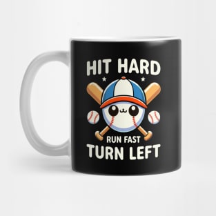 Baseball Player Hit Hard Run Fast Turn Left Mug